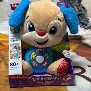 Fisher-Price Laugh & Learn Smart Stages Puppy - Blue, Tan, and Red